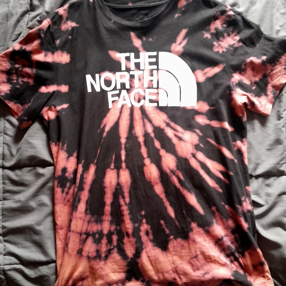 The North Face Black and Orange Tie-Dye Short Sleeve Tee